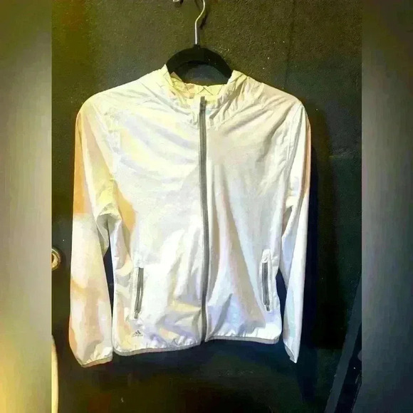 Women’s Adidas Climastorm White Small Athletic Jacket - Picture 1 of 4